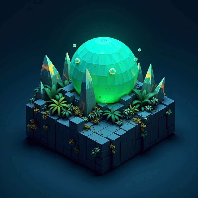 Voxel bio-jungle dome